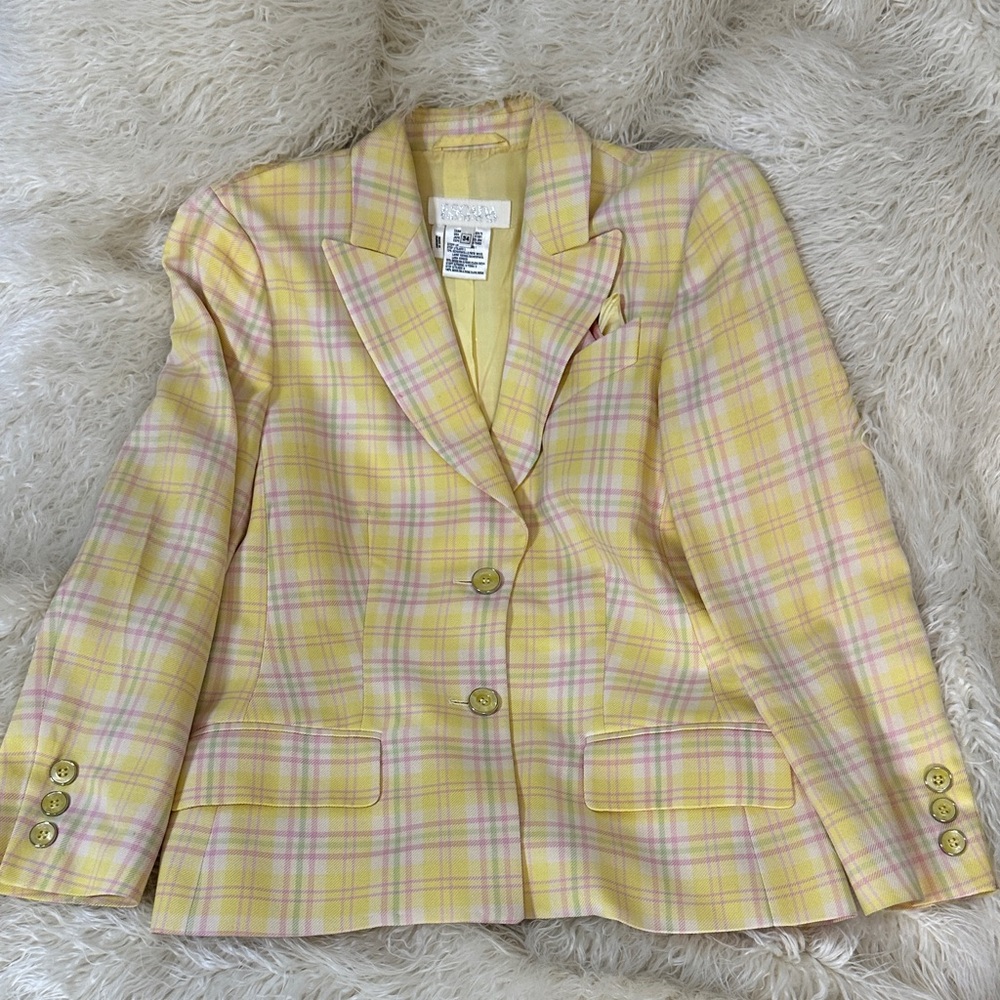 EscadaPastel Plaid Blazer